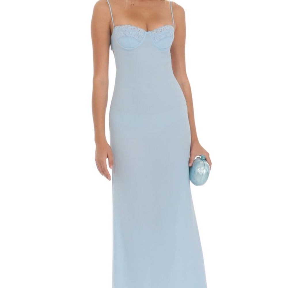 Lucy in the Sky Light Blue Maxi Dress